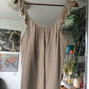 ⭐️3/$30⭐️ Grade & Gather Soft Beige Ruffle Strap Cotton Blend Tank